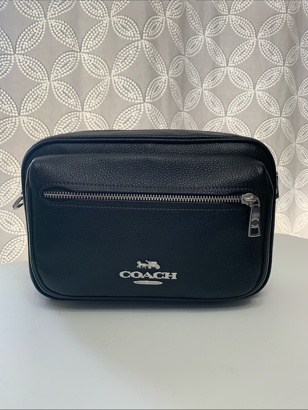 Coach Elias Black Pebbled Crossbody Bag